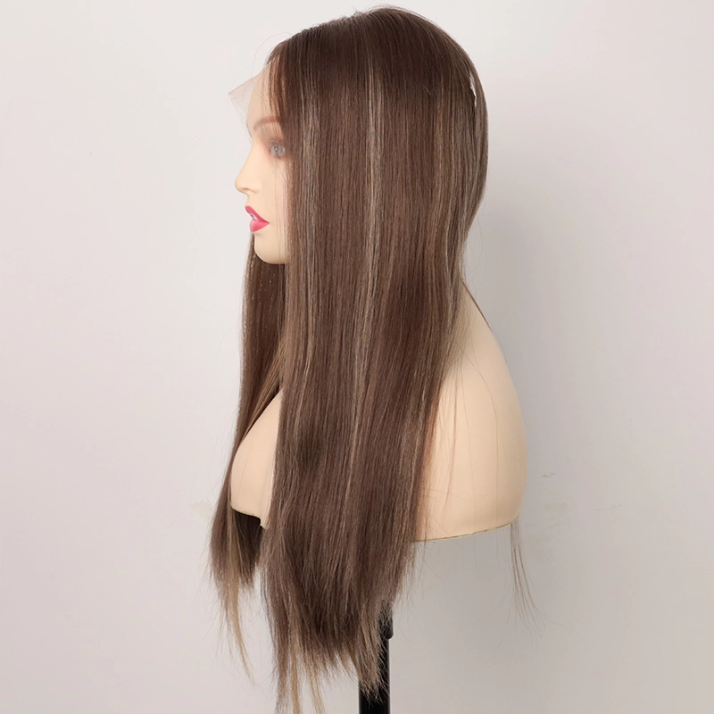 Luxury highlight Glory color lace top wig with natural hairline free part style YR0025